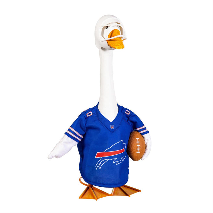 Rear view of Buffalo Bills goose jersey with BILLS lettering and white 00 outlined in red