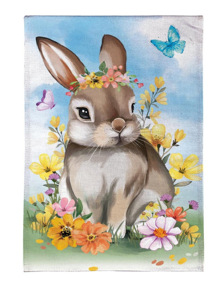 Bunny Blooms Floral 2 Sided Garden Flag heartlandflags