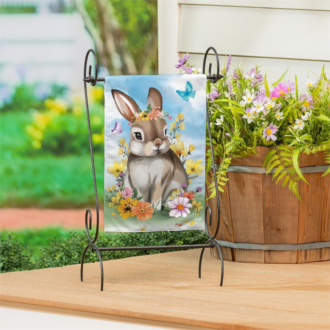 Bunny Blooms Floral 2 Sided Garden Flag heartlandflags