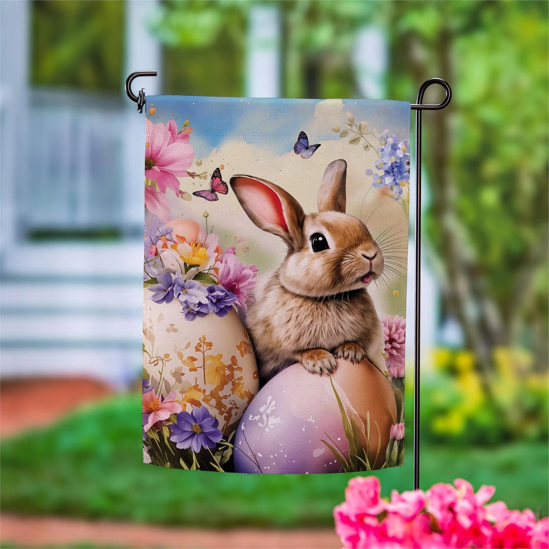 Bunny & Easter Egg 2 Sided Garden Flag heartlandflags