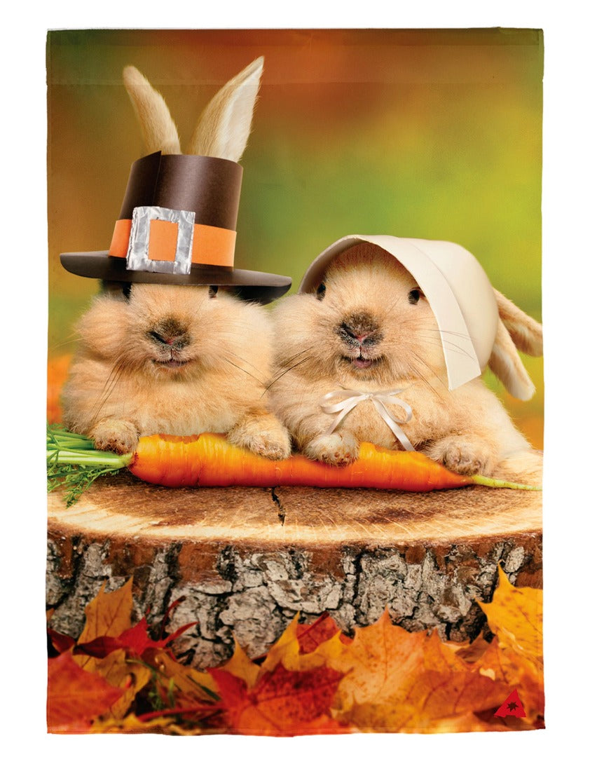 Bunny Pilgrims 2 Sided Garden Flag heartlandflags