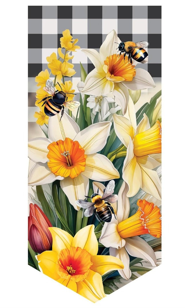 Buttercup Plaid Pattern 2 Sided Long Garden Flag heartlandflags