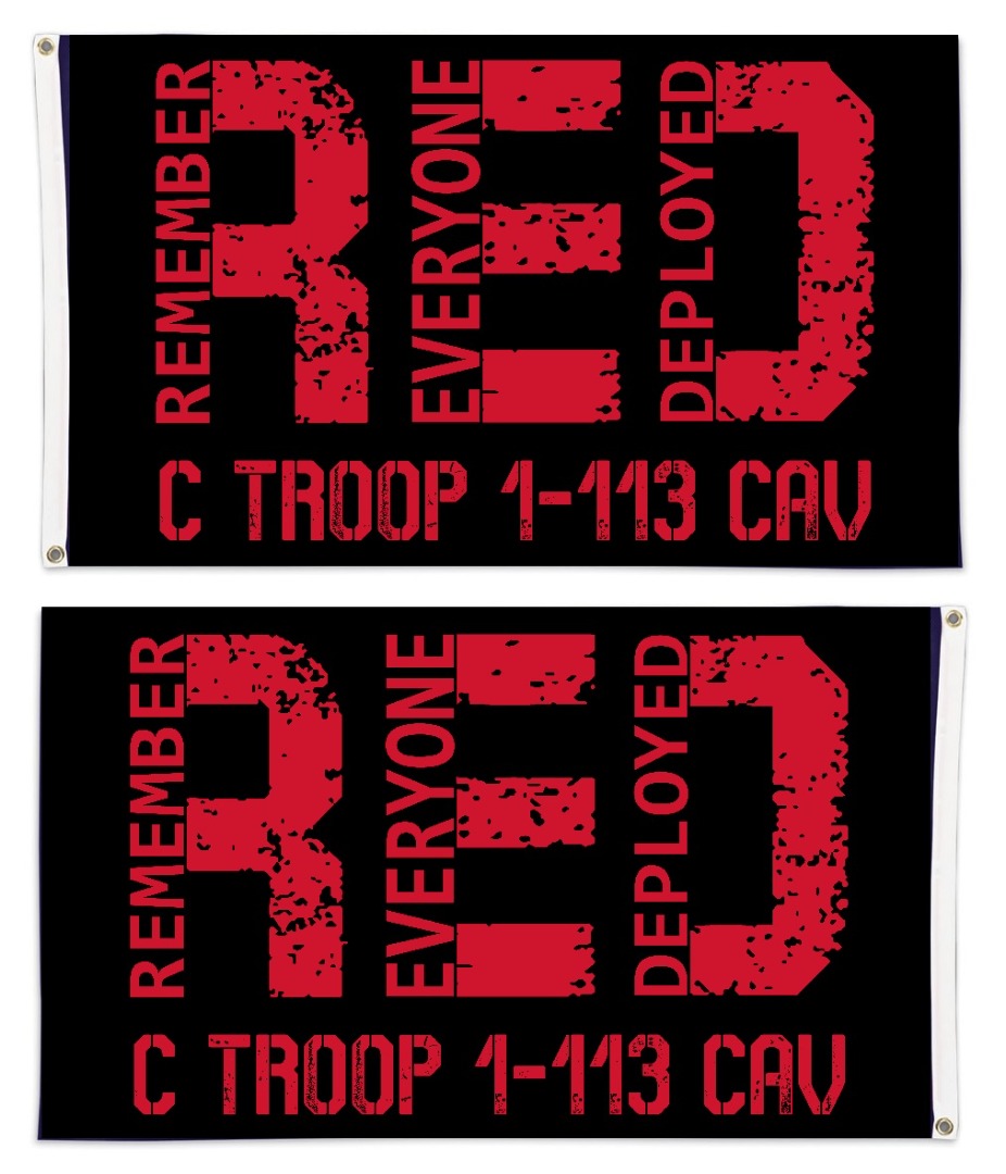 C Troop 1-113 Cav 2 Sided 3x5 Flag heartlandflags