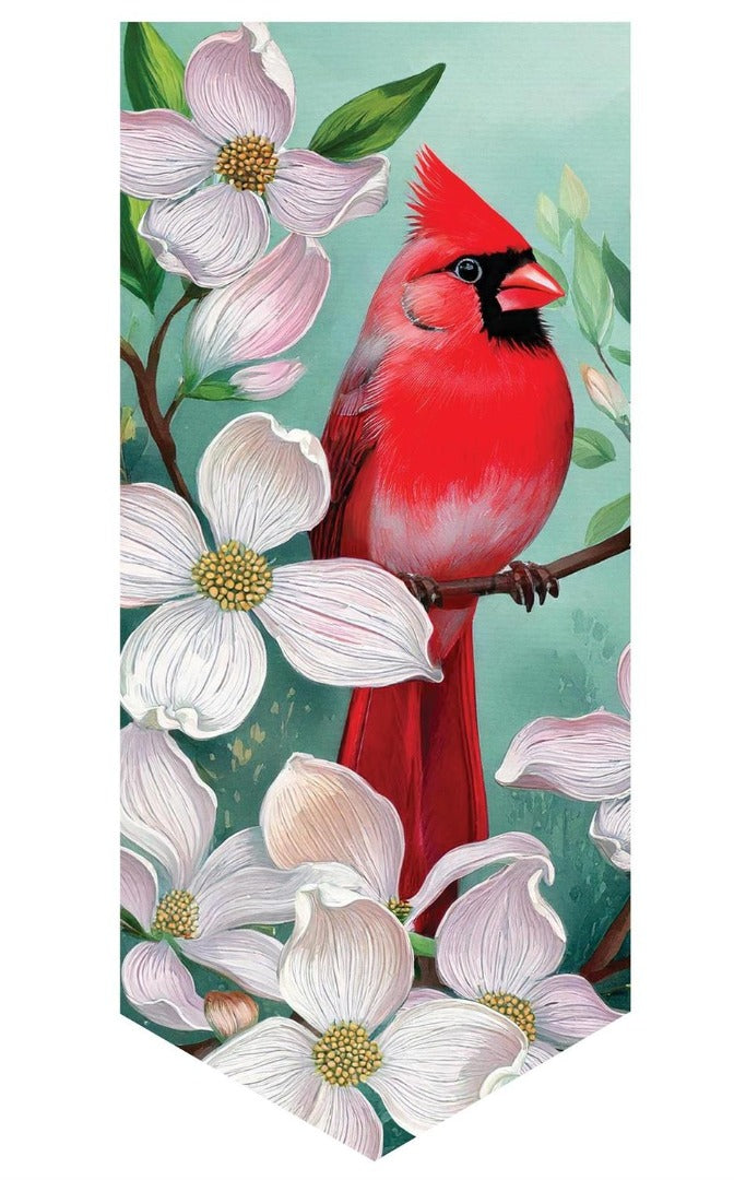 Cardinal & Dogwoods 2 Sided Long Garden Flag heartlandflags