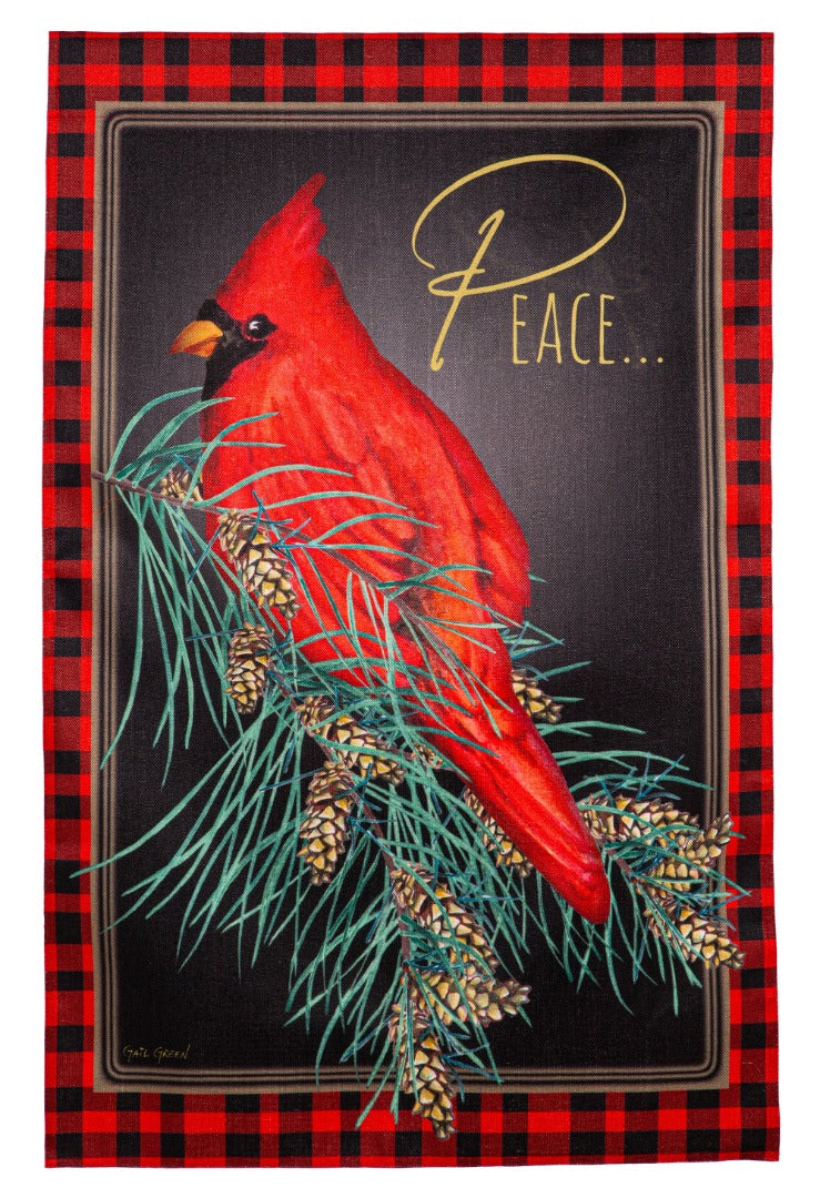 Cardinal Peace Christmas Banner 2 Sided Flag heartlandflags