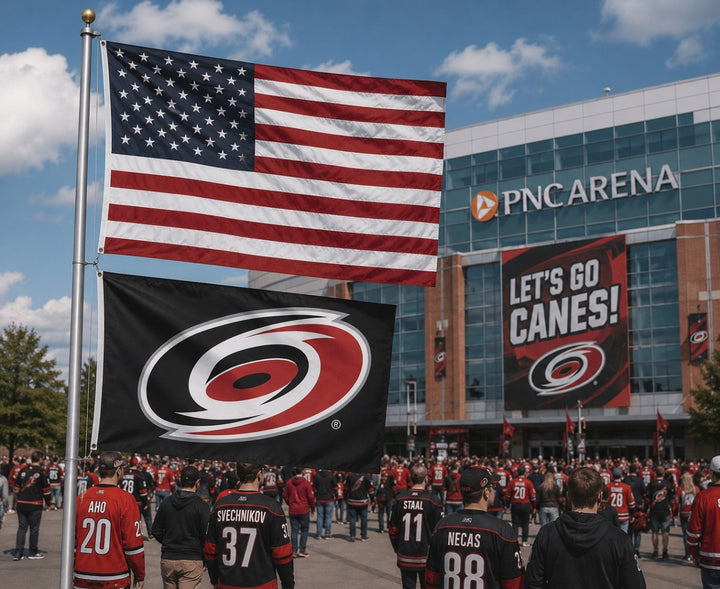Carolina Hurricanes 2 Sided 3x5 Black Flag heartlandflags