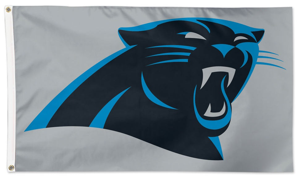 Carolina Panthers Flag 3x5 Logo Grey heartlandflags