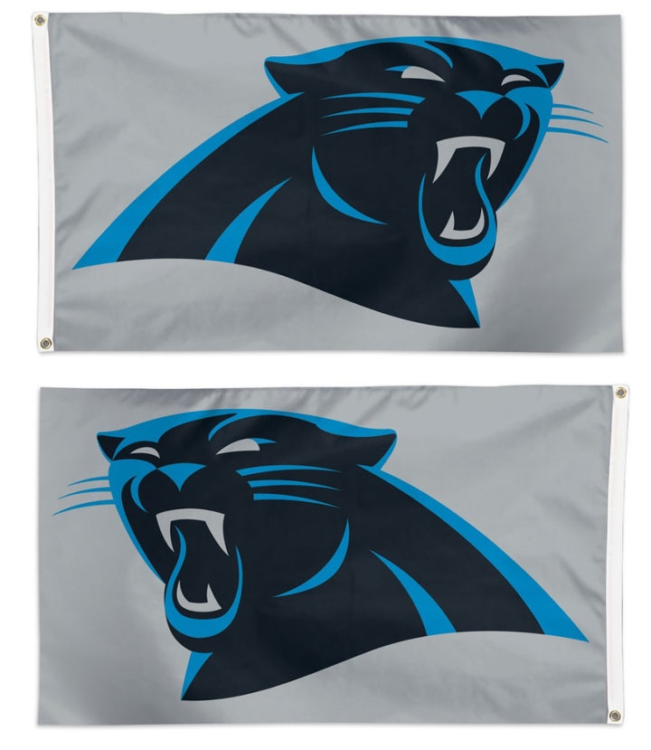 Carolina Panthers Flag 3x5 Logo Grey heartlandflags