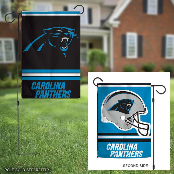 Carolina Panthers Garden Flag 2 Sided Helmet Logo heartlandflags