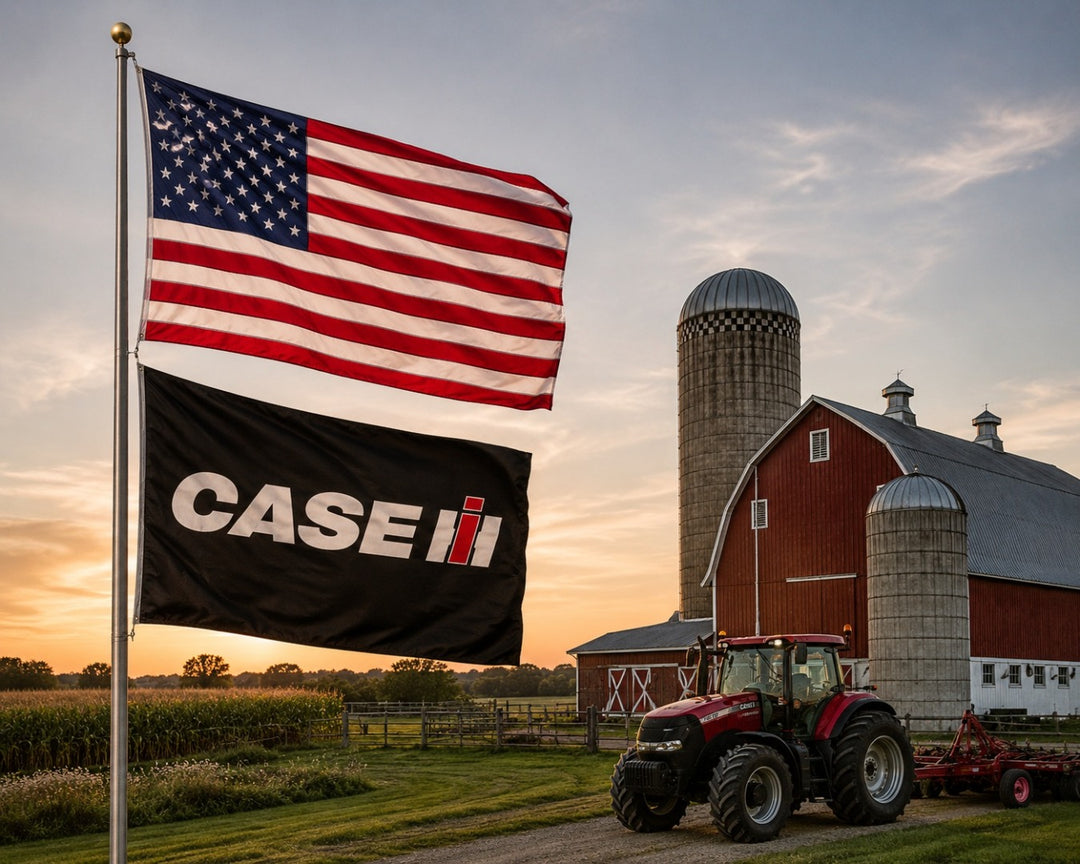 Case IH Flag 3x5 Black 2 Sided International Harvester heartlandflags