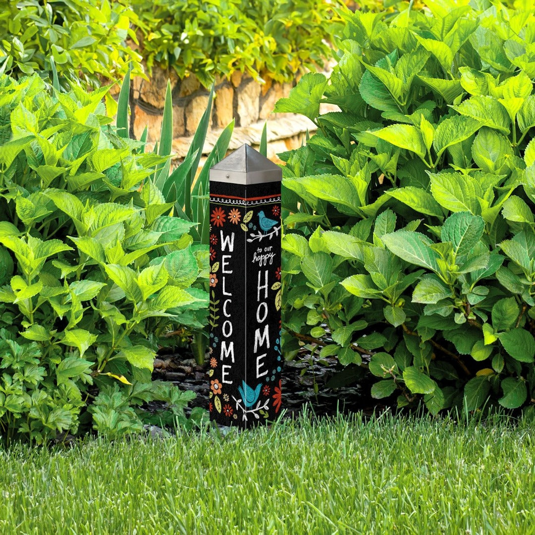 Chalkboard Floral Art Pole 20 Inches heartlandflags