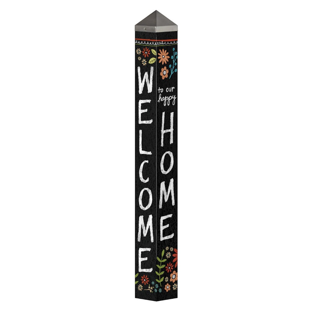 Chalkboard Floral Art Pole 40 Inches heartlandflags