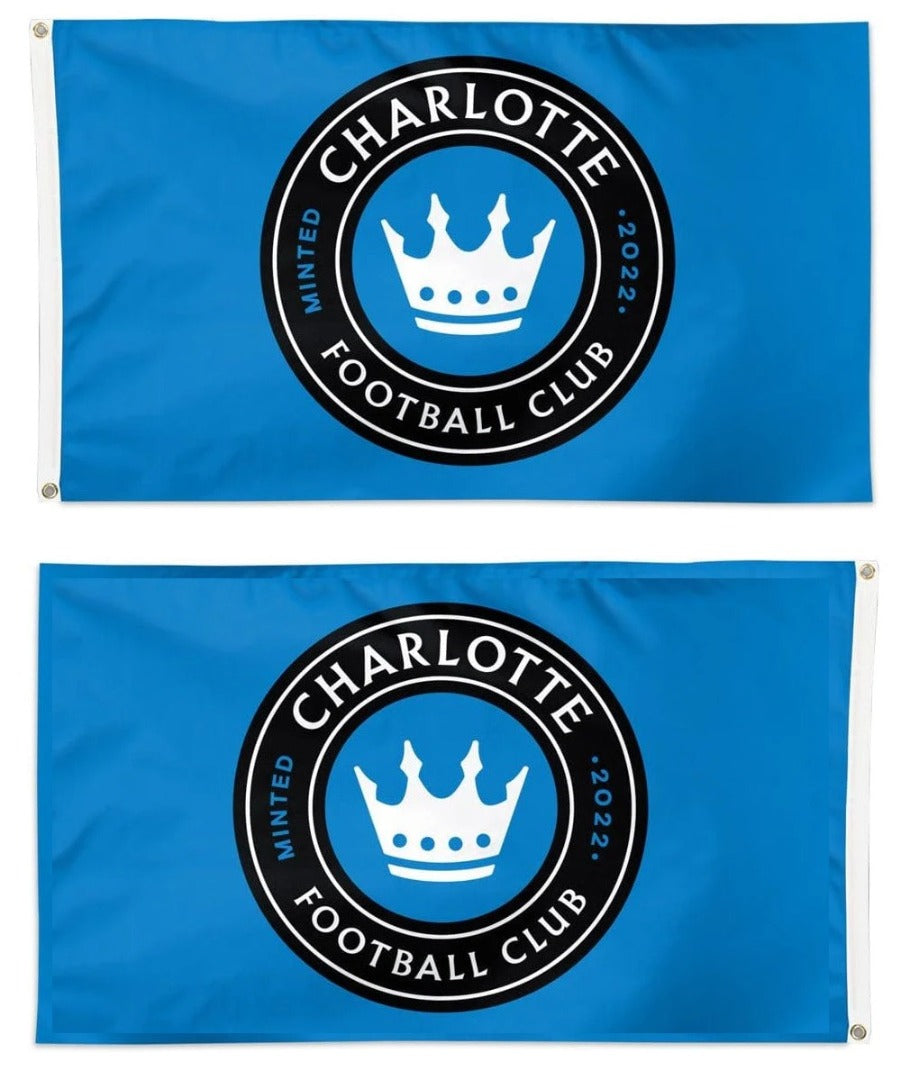 Charlotte FC 2 Sided Blue 3x5 Flag heartlandflags