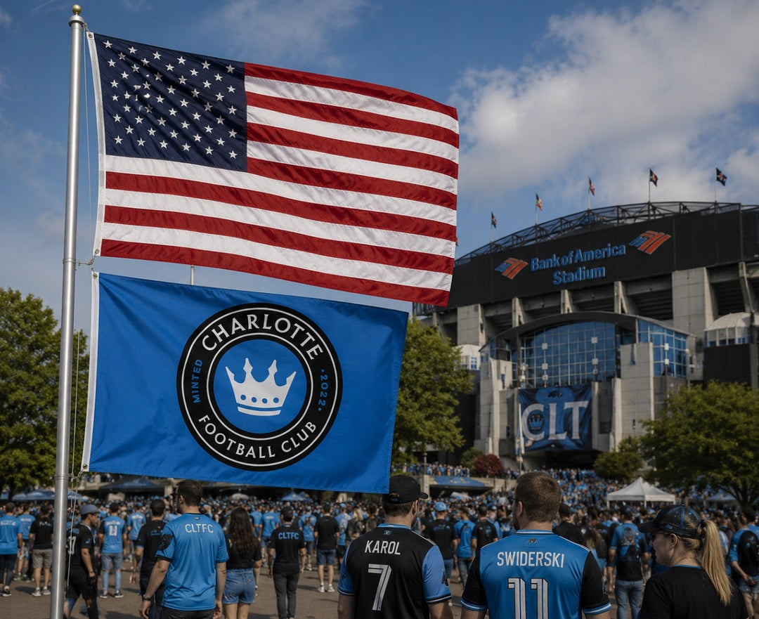 Charlotte FC 2 Sided Blue 3x5 Flag heartlandflags