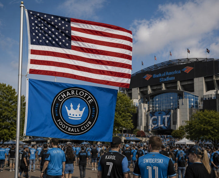 Charlotte FC 2 Sided Blue 3x5 Flag heartlandflags