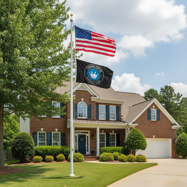 Charlotte FC Flag 3x5 Black 2 Sided heartlandflags