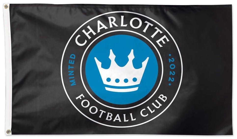 Charlotte FC Flag 3x5 Black 2 Sided heartlandflags