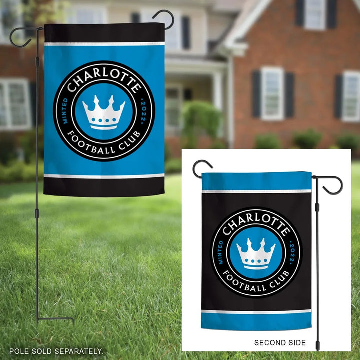 Charlotte FC Garden Flag 2 Sided Logo Soccer heartlandflags