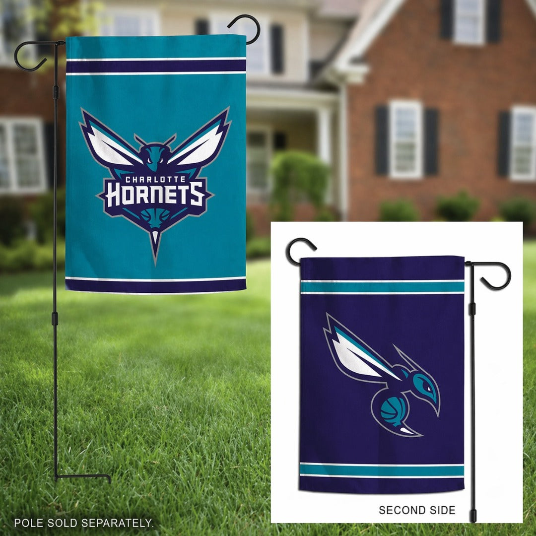 Charlotte Hornets Garden Flag 2 Sided Logo heartlandflags