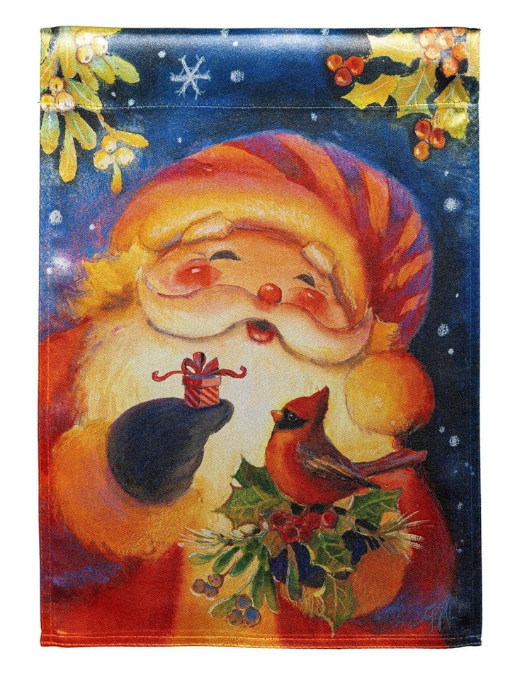 Cheerful Santa 2 Sided Garden Flag heartlandflags