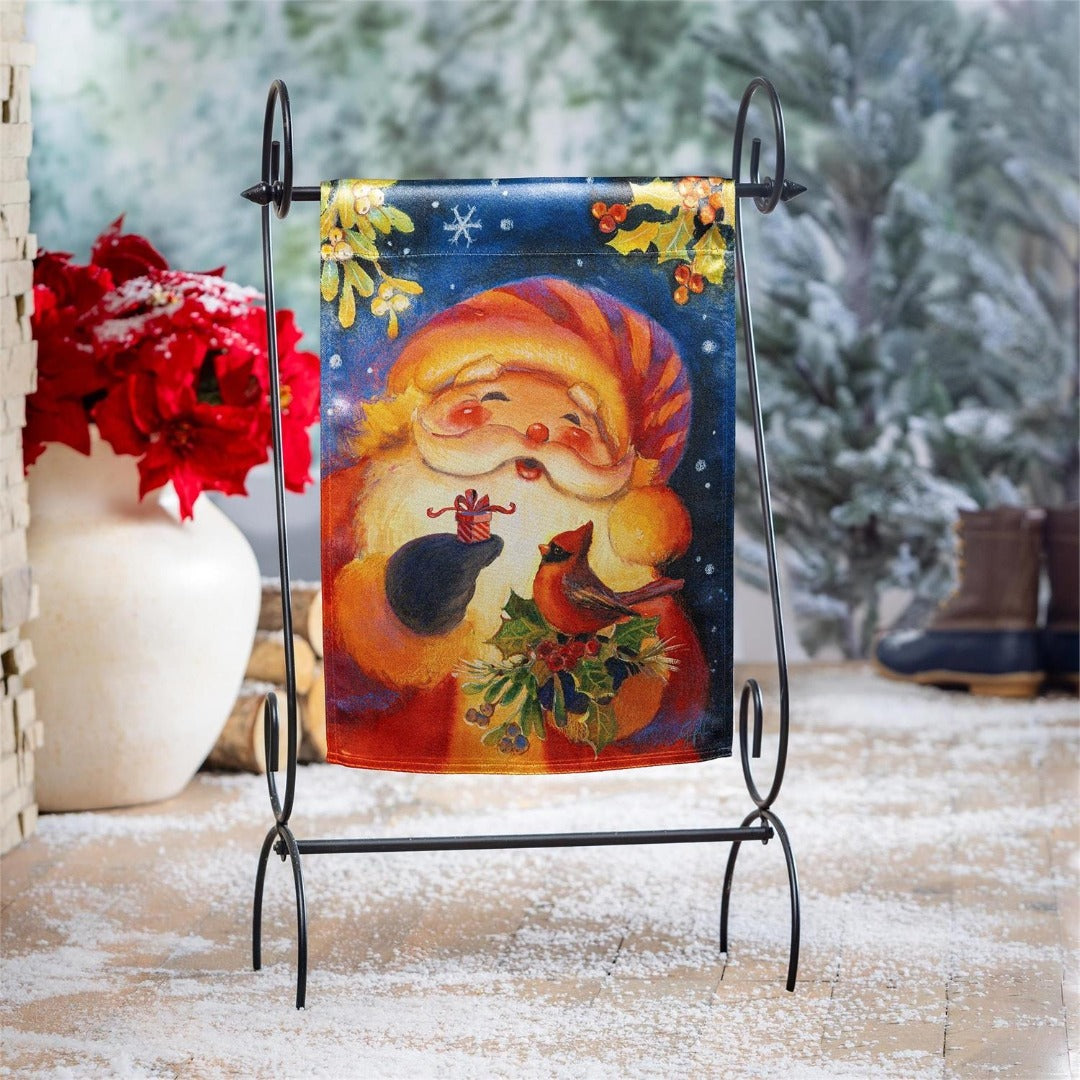 Cheerful Santa 2 Sided Garden Flag heartlandflags