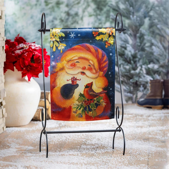 Cheerful Santa 2 Sided Garden Flag heartlandflags