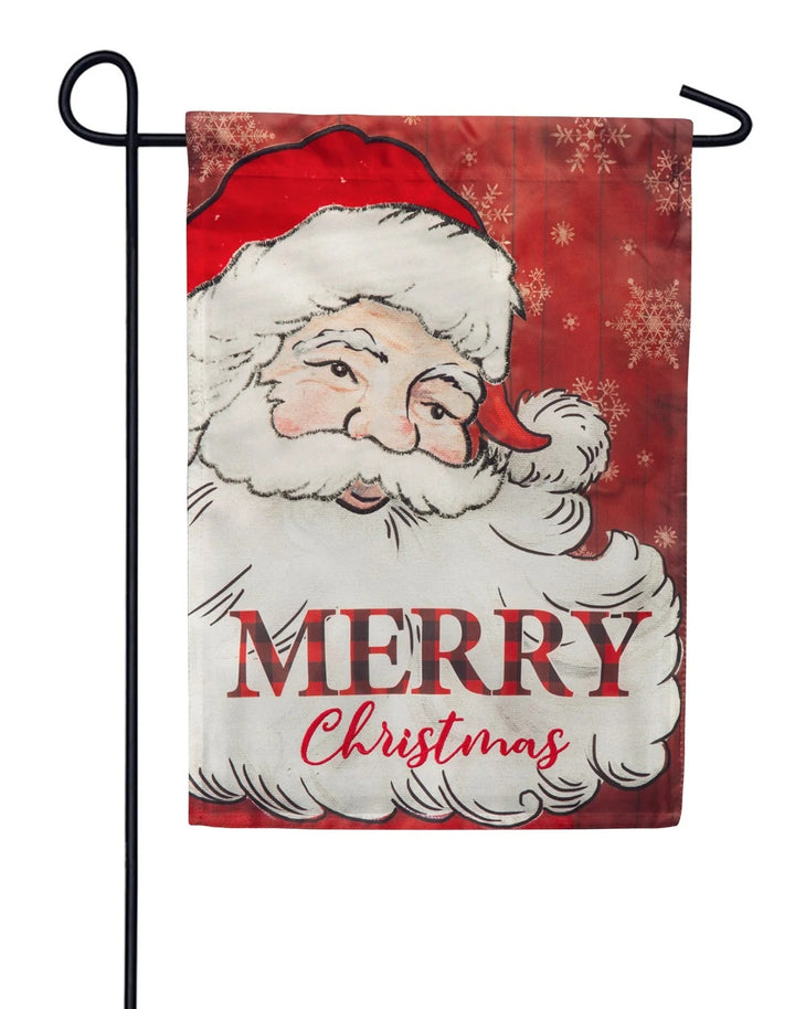 Cheerful Santa Christmas Garden Flag 2 Sided heartlandflags