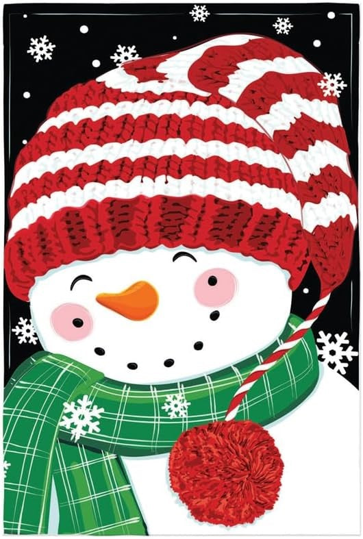 Cheerful Snowman Banner 2 Sided Winter heartlandflags