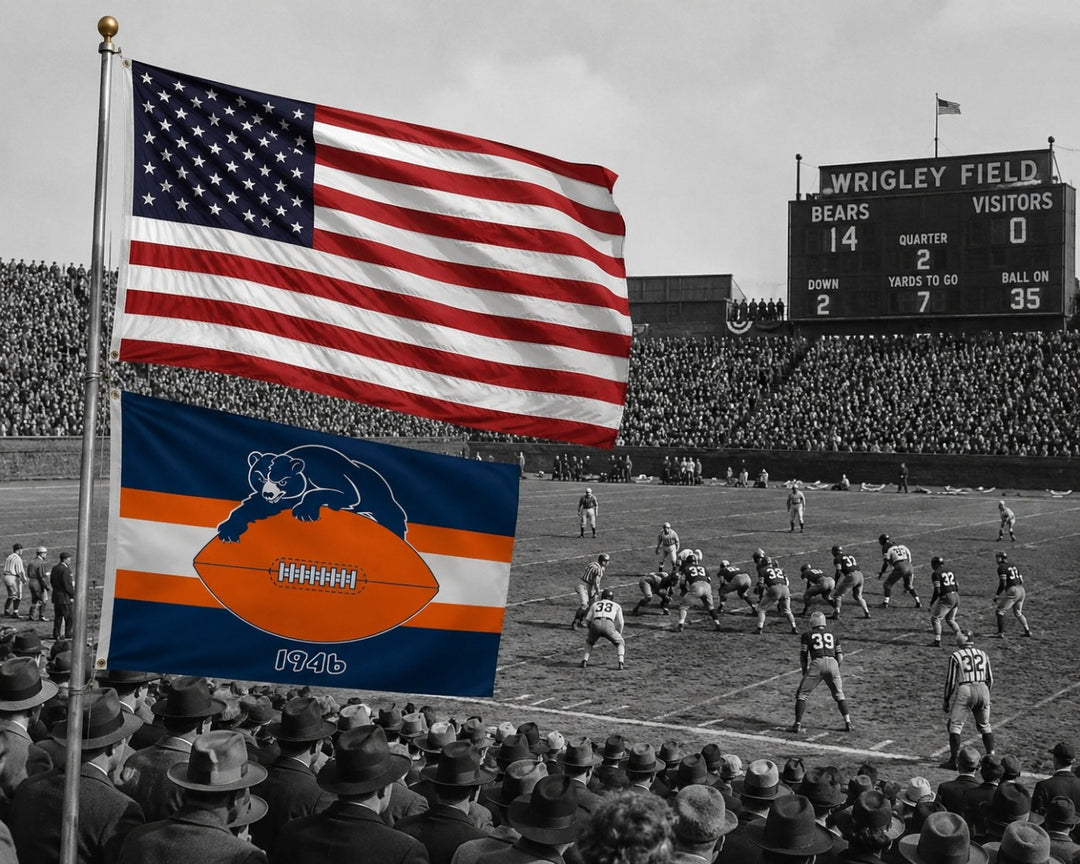 Chicago Bears 3x5 Flag 1946 Football Champions Retro heartlandflags