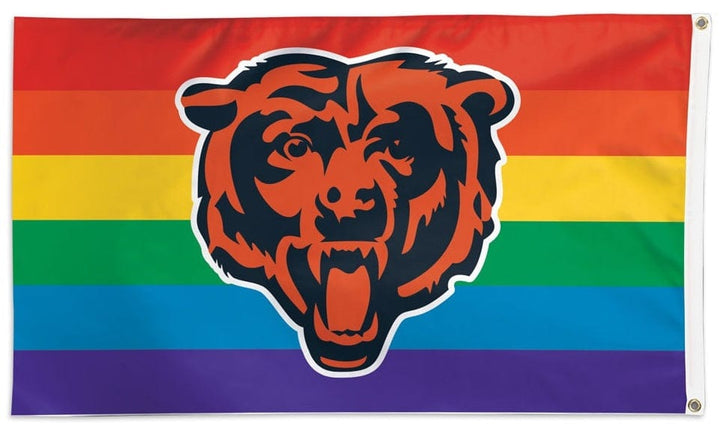 Chicago Bears Flag 3x5 Pride Rainbow heartlandflags