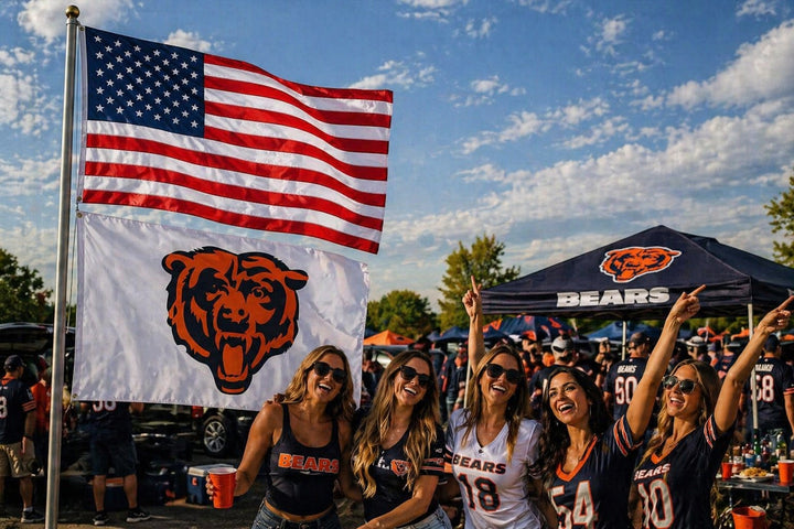 Chicago Bears Flag 3x5 White Bear Logo heartlandflags