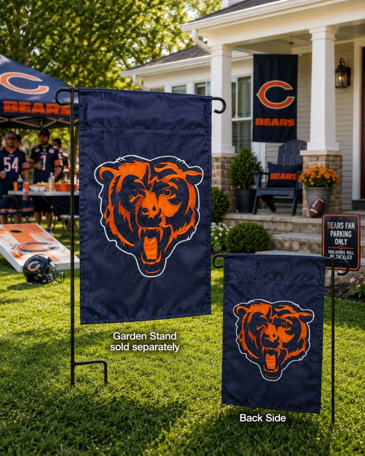 Chicago Bears Garden Flag 2 Sided Applique heartlandflags