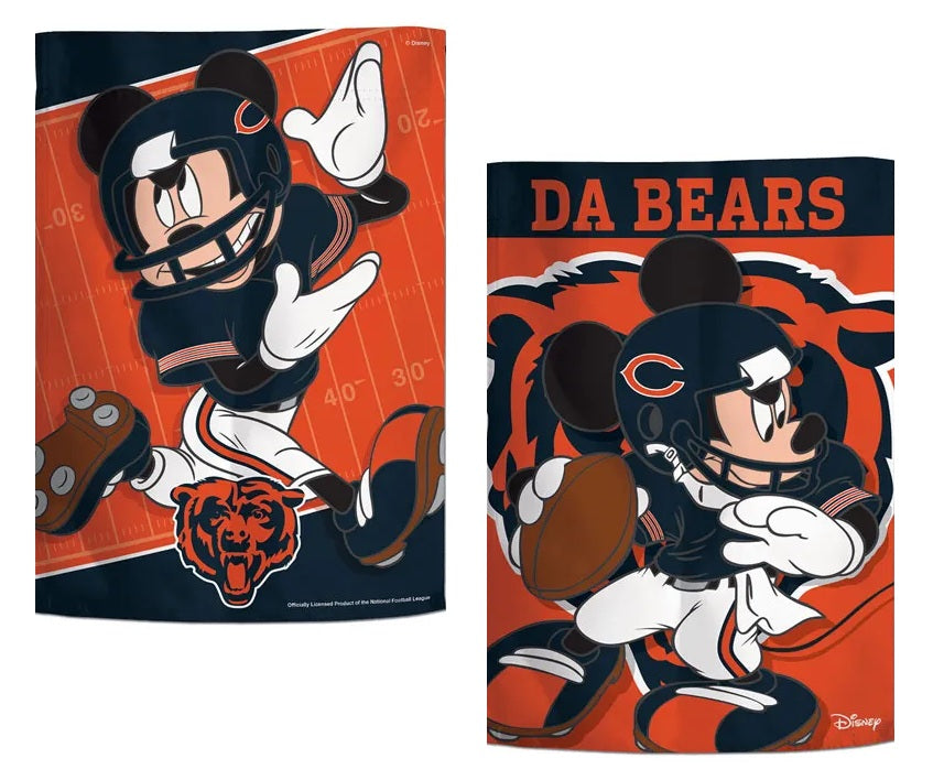 Chicago Bears Garden Flag 2 Sided Mickey Mouse Da Bears heartlandflags