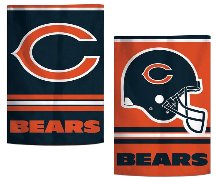 Chicago Bears Garden Flag 2 Sided Orange Logo heartlandflags