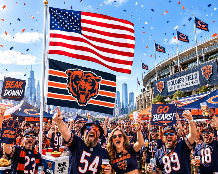 Chicago Bears Home Stripe 3x5 Flag heartlandflags