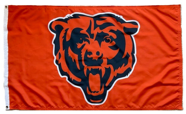 Chicago Bears Orange Flag 3x5 Bearhead heartlandflags