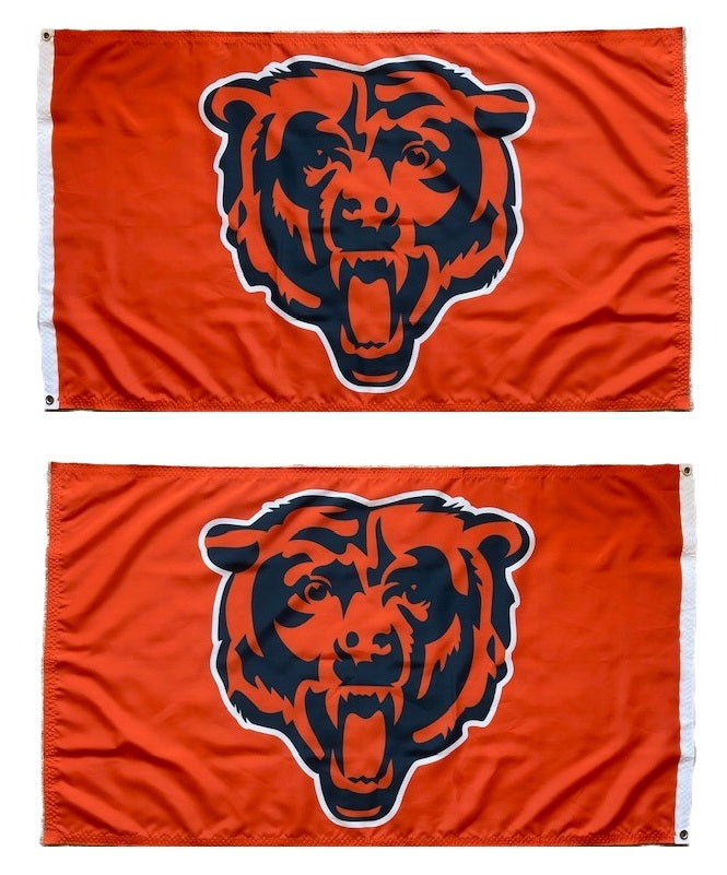 Chicago Bears Orange Flag 3x5 Bearhead heartlandflags