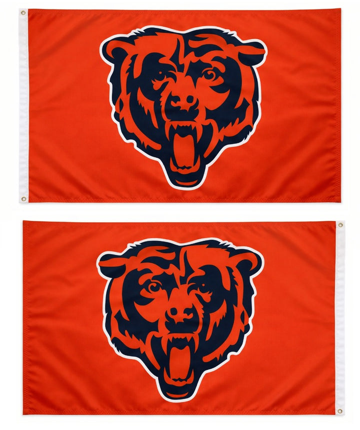 Chicago Bears Orange Flag 3x5 Bearhead heartlandflags