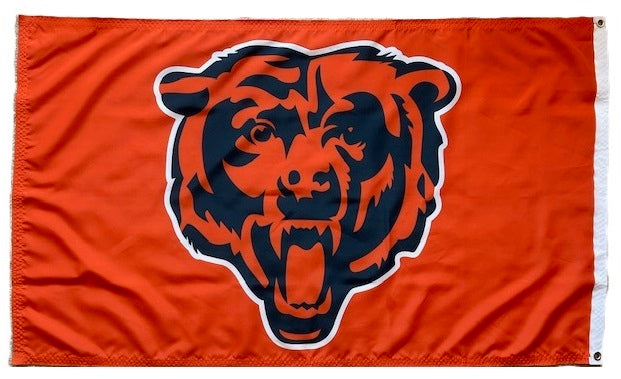 Chicago Bears Orange Flag 3x5 Bearhead heartlandflags