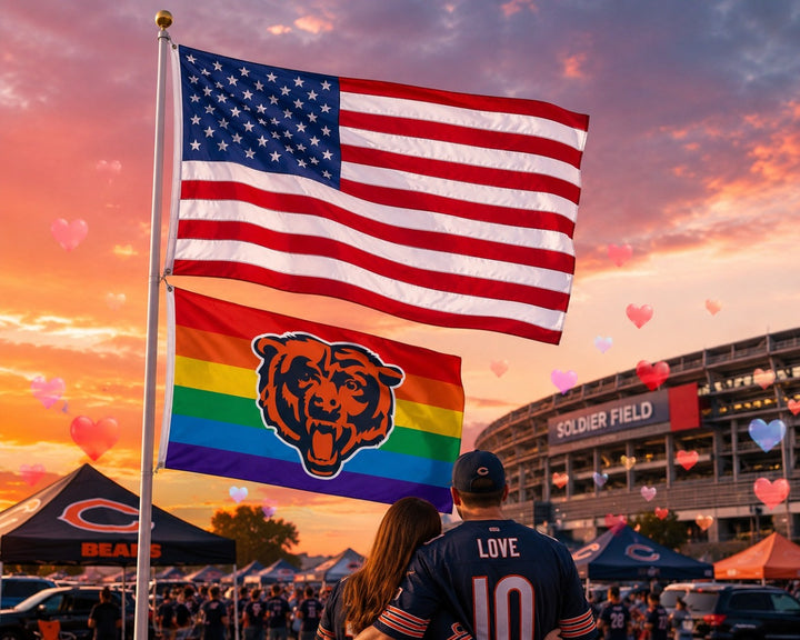 Chicago Bears Rainbow 3x5 Flag heartlandflags