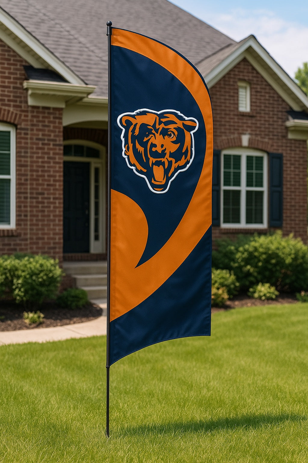 Chicago Bears Tall Team Flag with Pole - Official 8.5' Outdoor Bears Flag heartlandflags