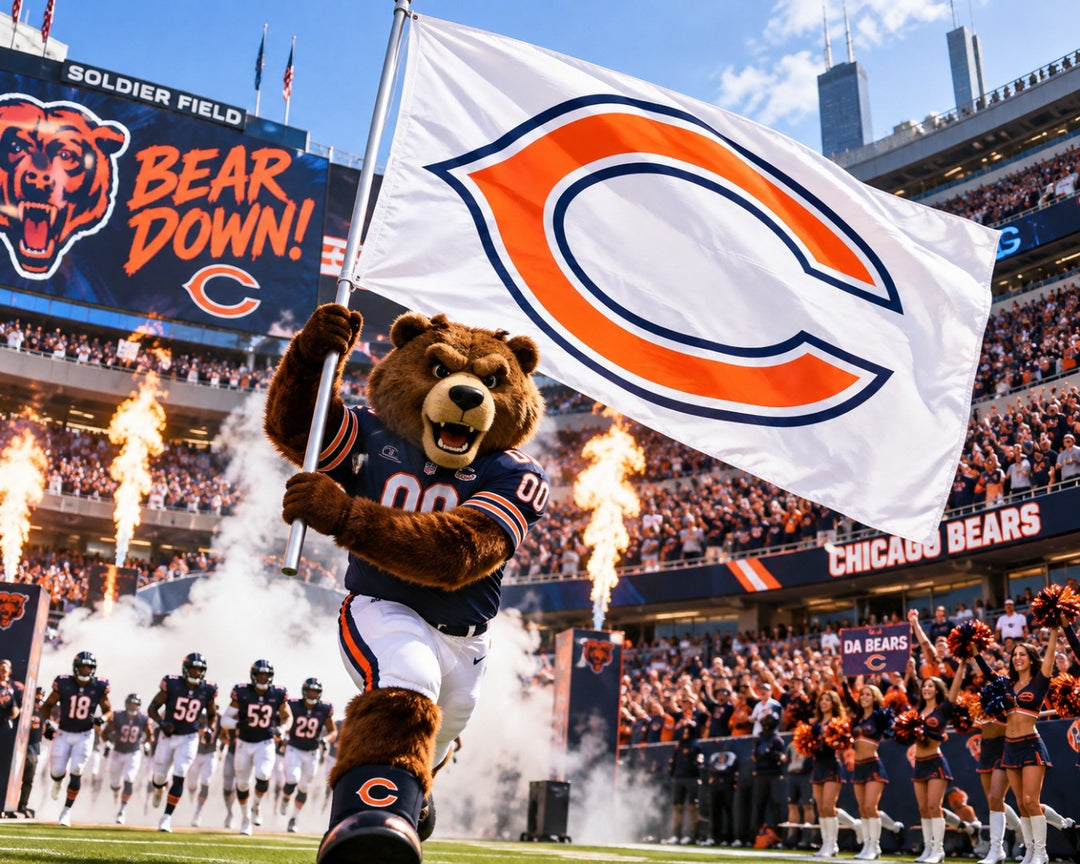 Chicago Bears White 3x5 Flag heartlandflags