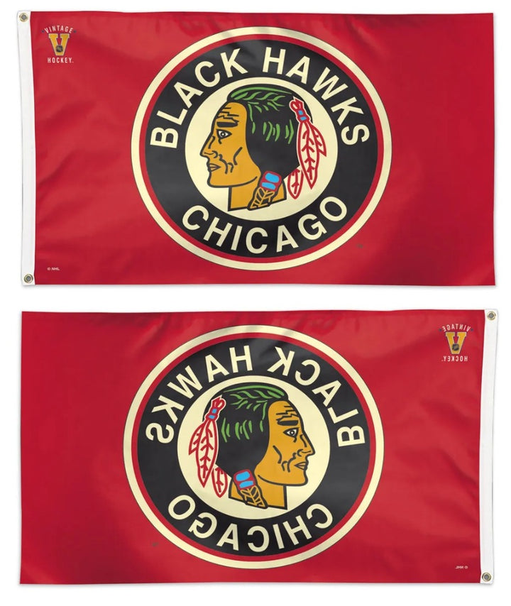 Chicago Blackhawks Flag 3x5 Vintage Logo heartlandflags