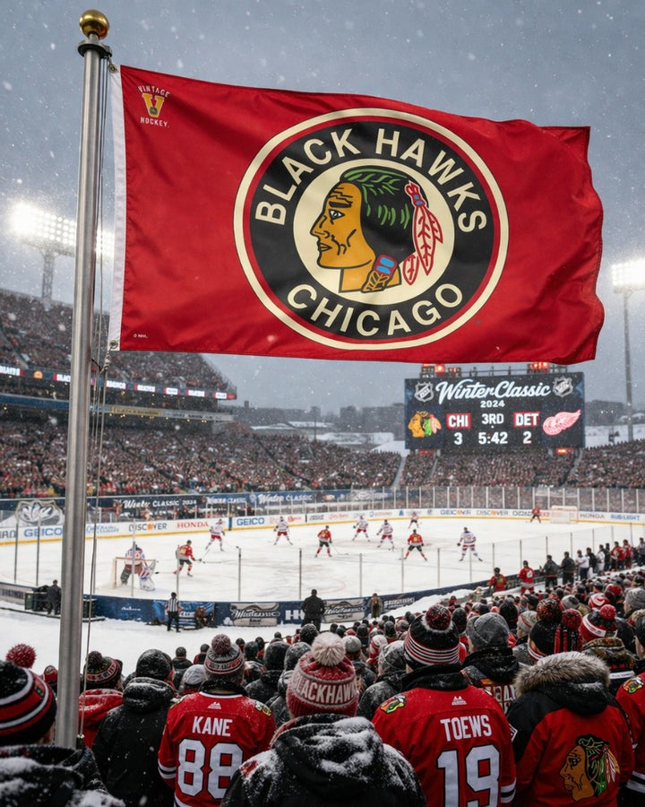 Chicago Blackhawks Flag 3x5 Vintage Logo heartlandflags