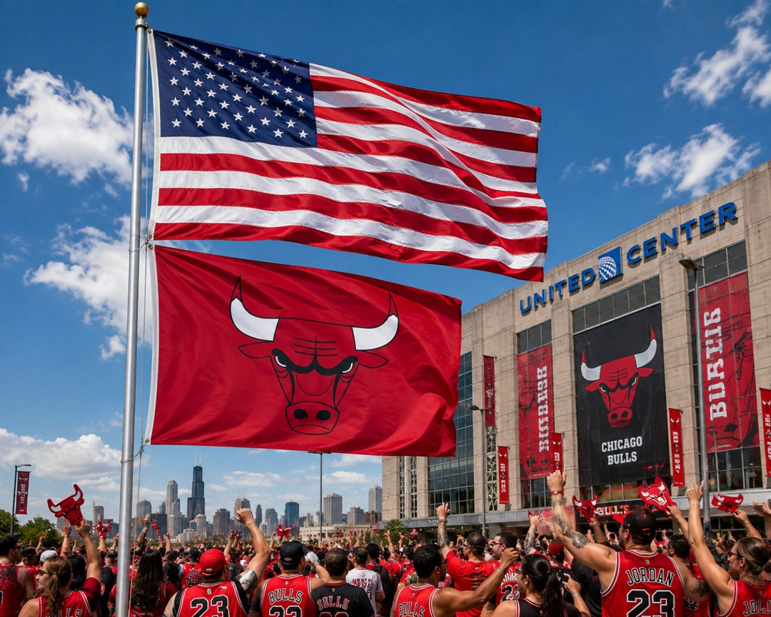 Chicago Bulls 3x5 Flag Red heartlandflags