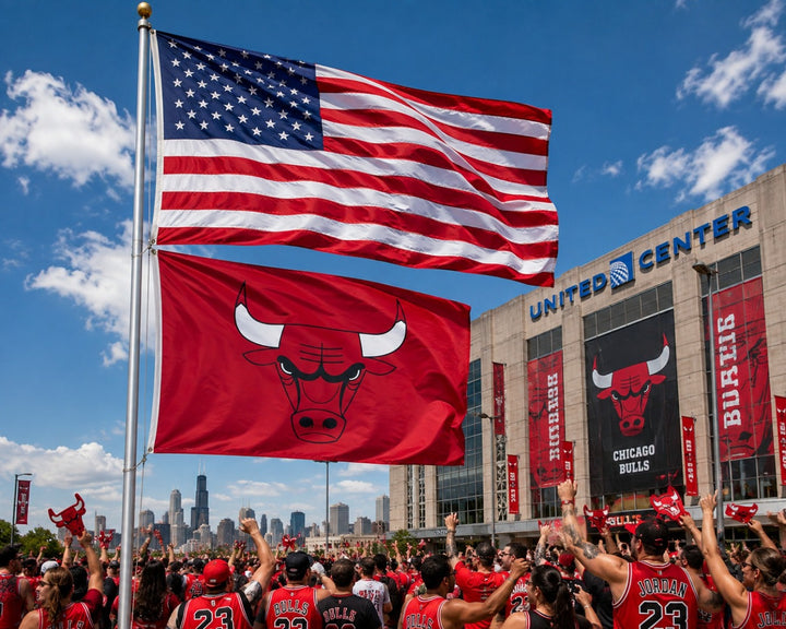 Chicago Bulls 3x5 Flag Red heartlandflags