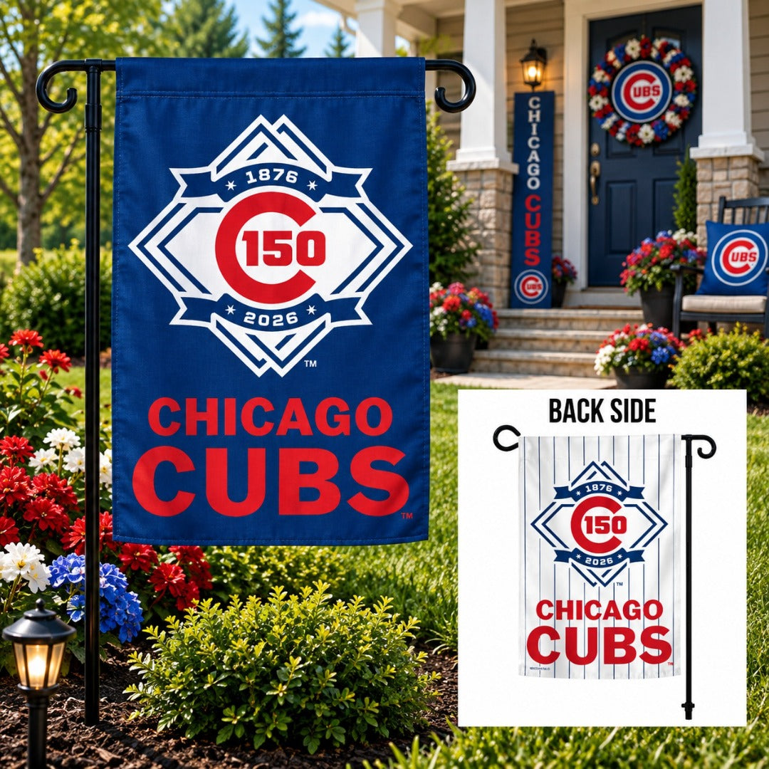 Chicago Cubs 150 Years 2 Sided Garden Flag heartlandflags
