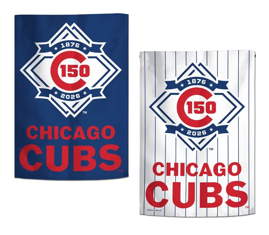 Chicago Cubs 150 Years 2 Sided Garden Flag heartlandflags