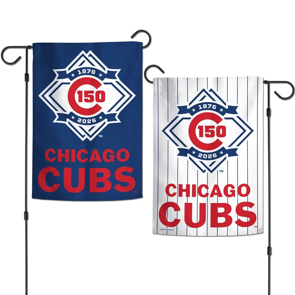 Chicago Cubs 150 Years 2 Sided Garden Flag heartlandflags