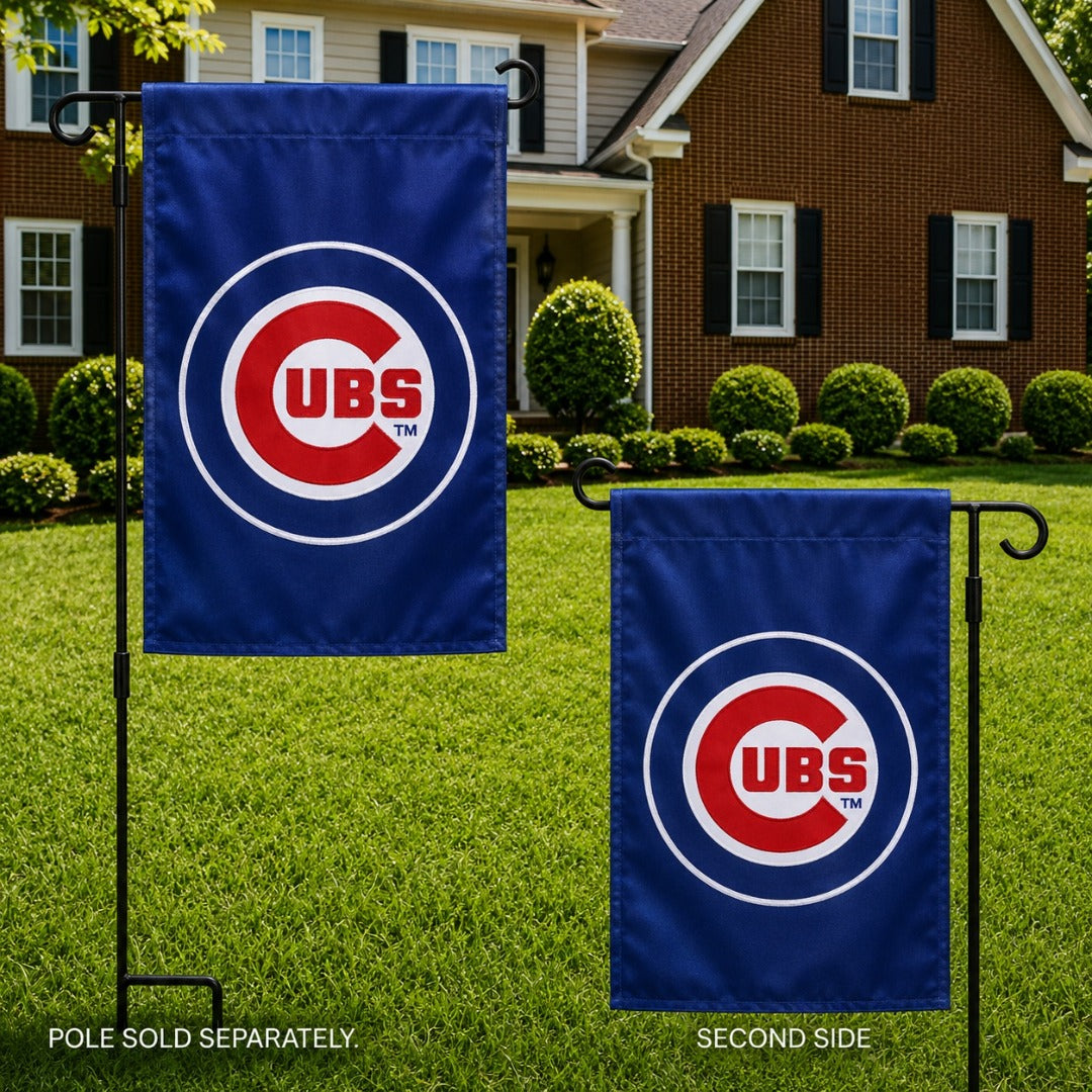 Chicago Cubs 2 Sided Appliqued Garden Flag heartlandflags